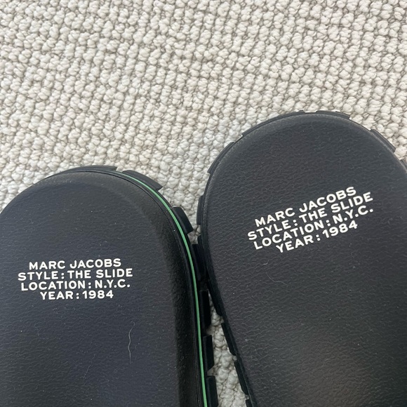 green fuzzy Marc Jacobs slides - Picture 3 of 3